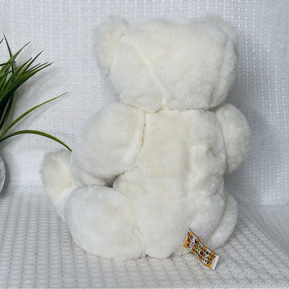 Vermont Teddy Bear White With rotatable Jointed Limbs, Head And Blue Eyes - Picture 4 of 12